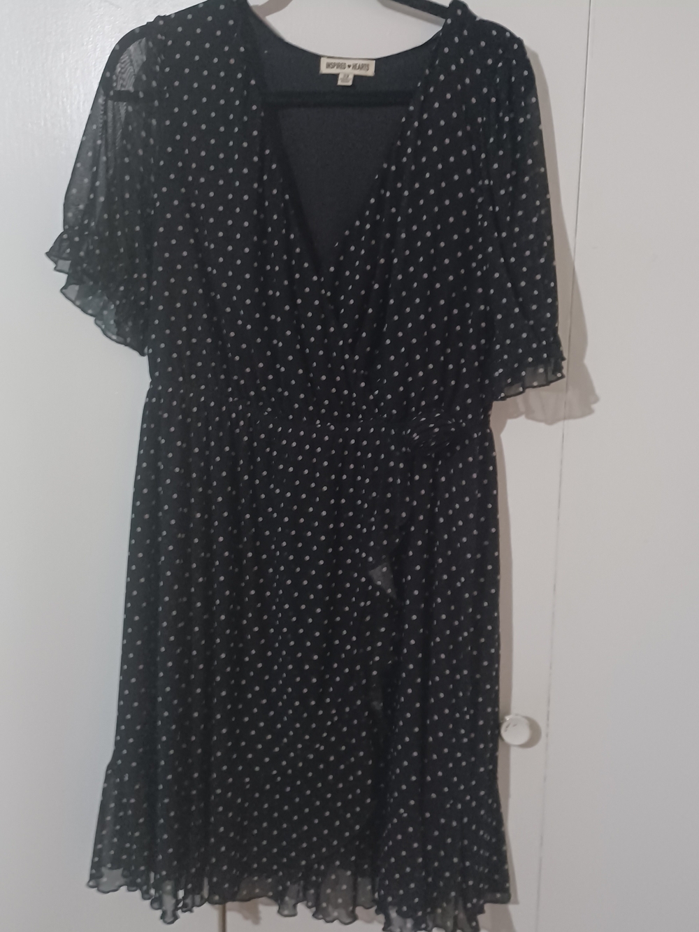 Inspired Hearts Black Polka Dot Mini Dress